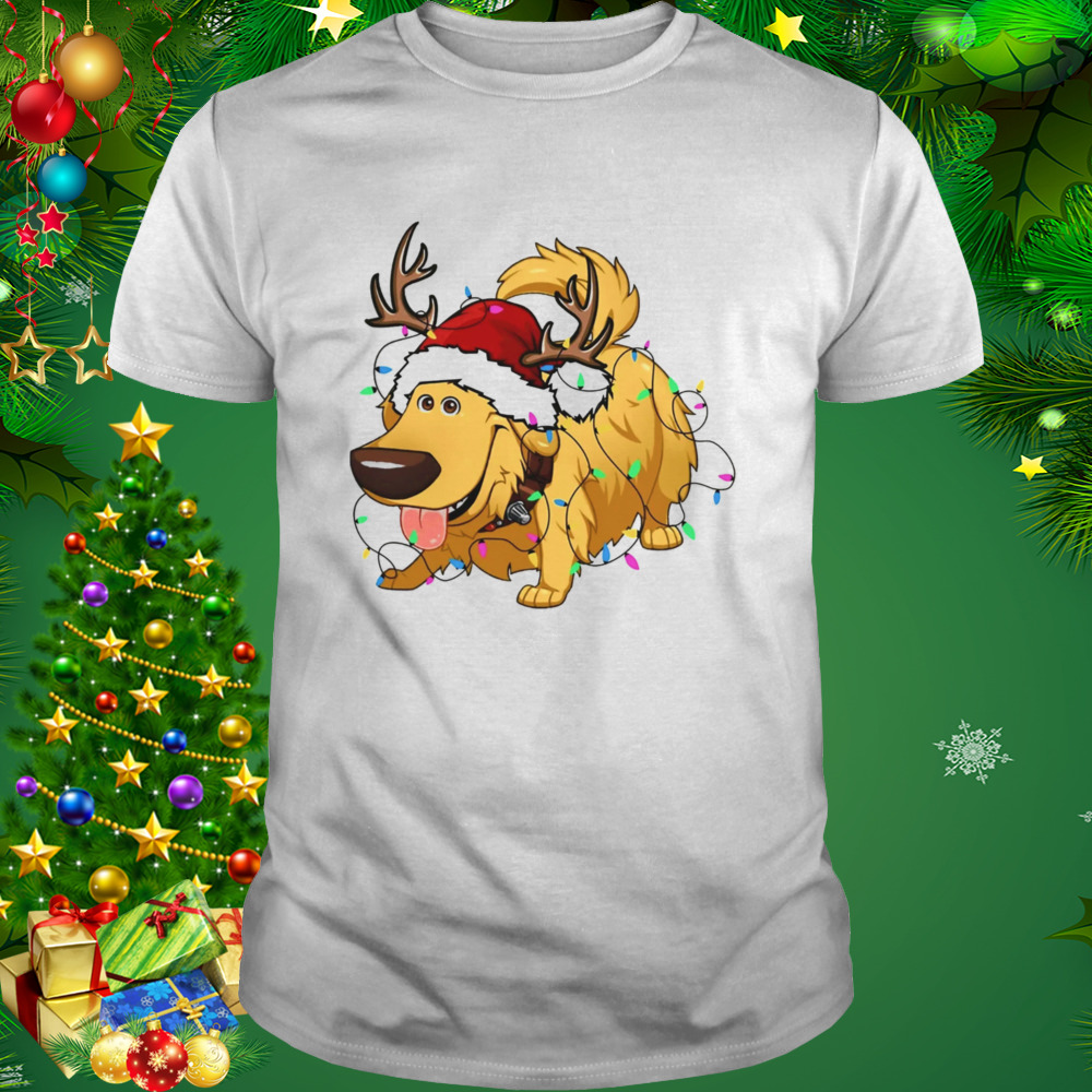 Santa Dug Dog Christmas Lights T-shirt