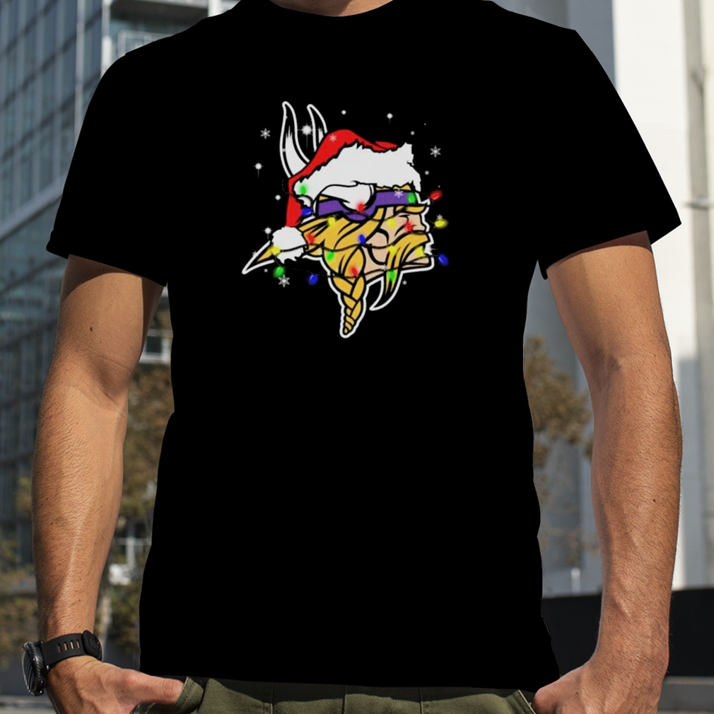 Santa Minnesota Vikings Logo Lights Christmas Shirts