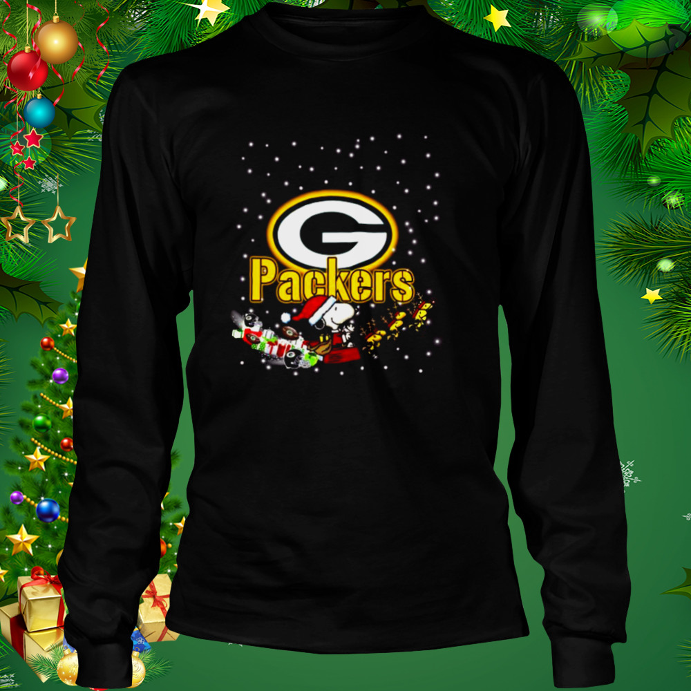 Santa Snoopy Riders Woodstock Merry Christmas Green Bay Packers