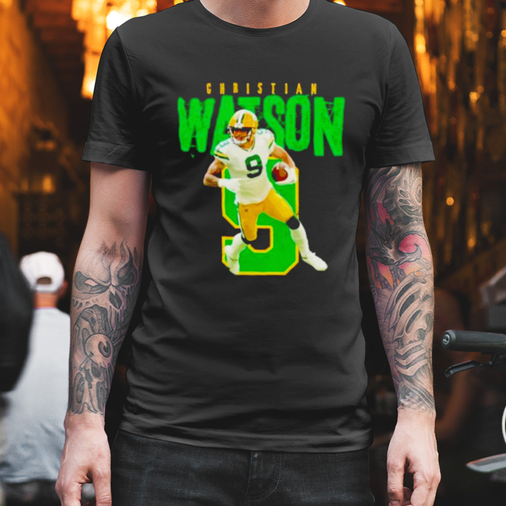 SALE!!! Christian Watson #9 Green Bay Packers T-Shirt Name & Number  S-5XL