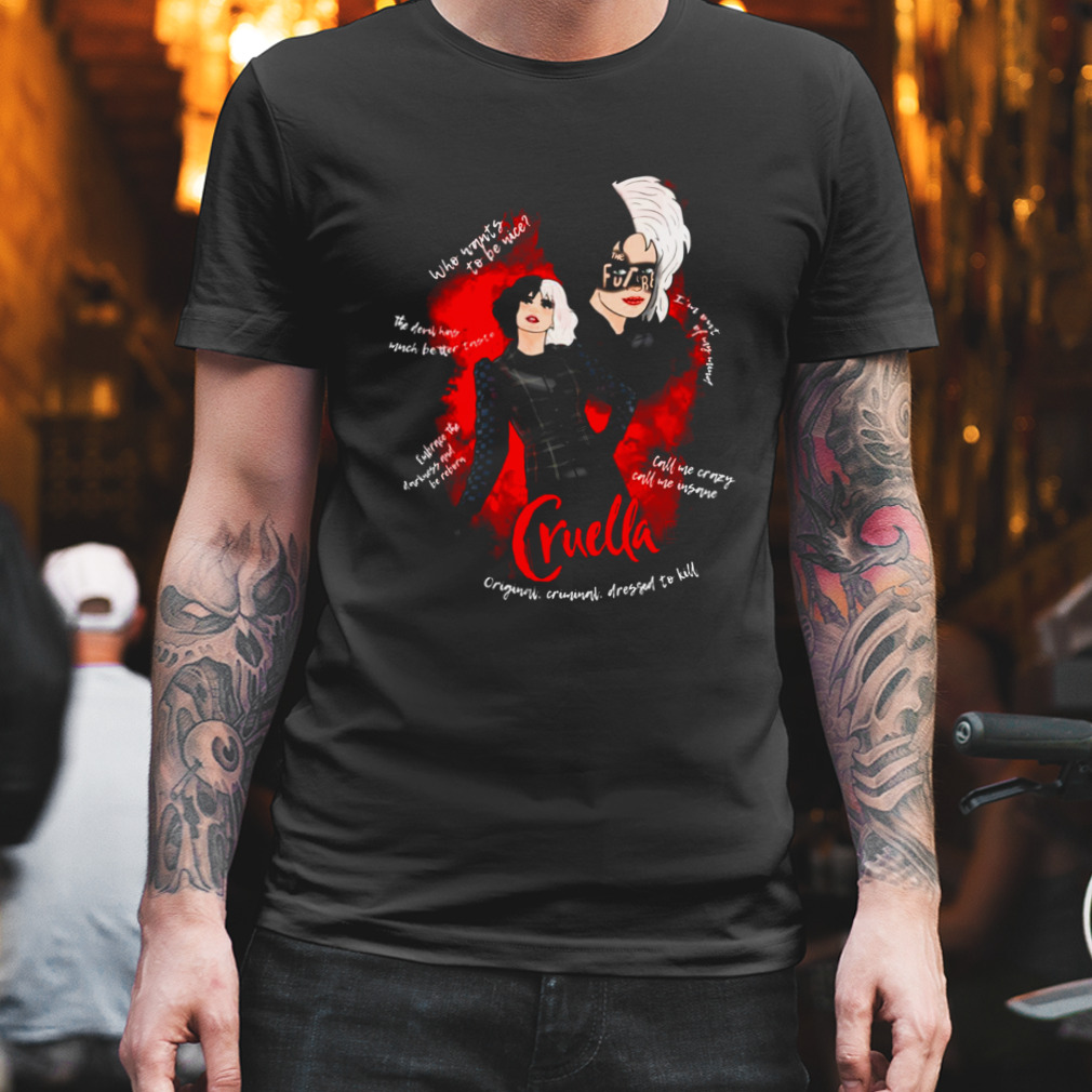 Cruella Cartoon Design Emma Stone shirt