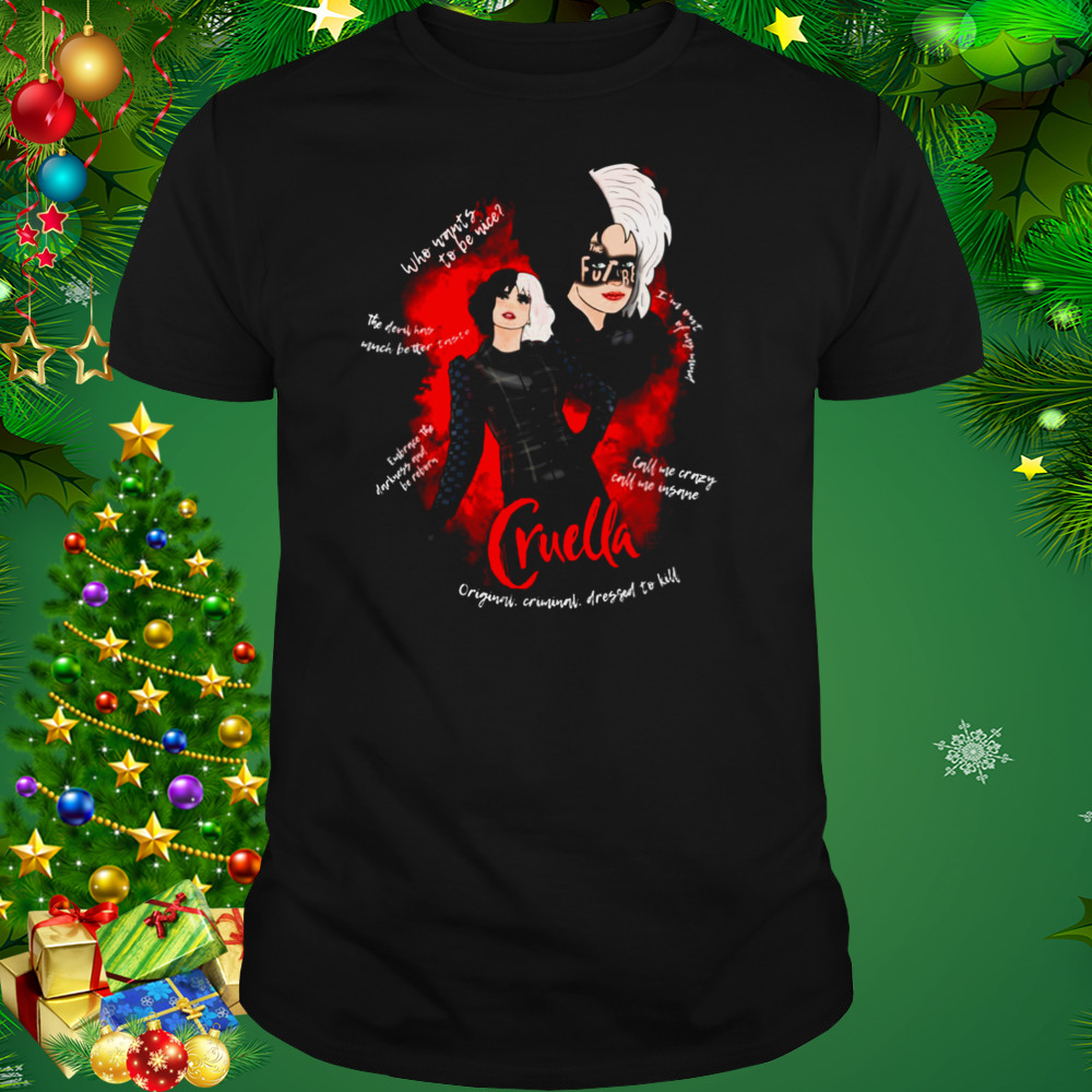 Cruella Cartoon Design Emma Stone shirt
