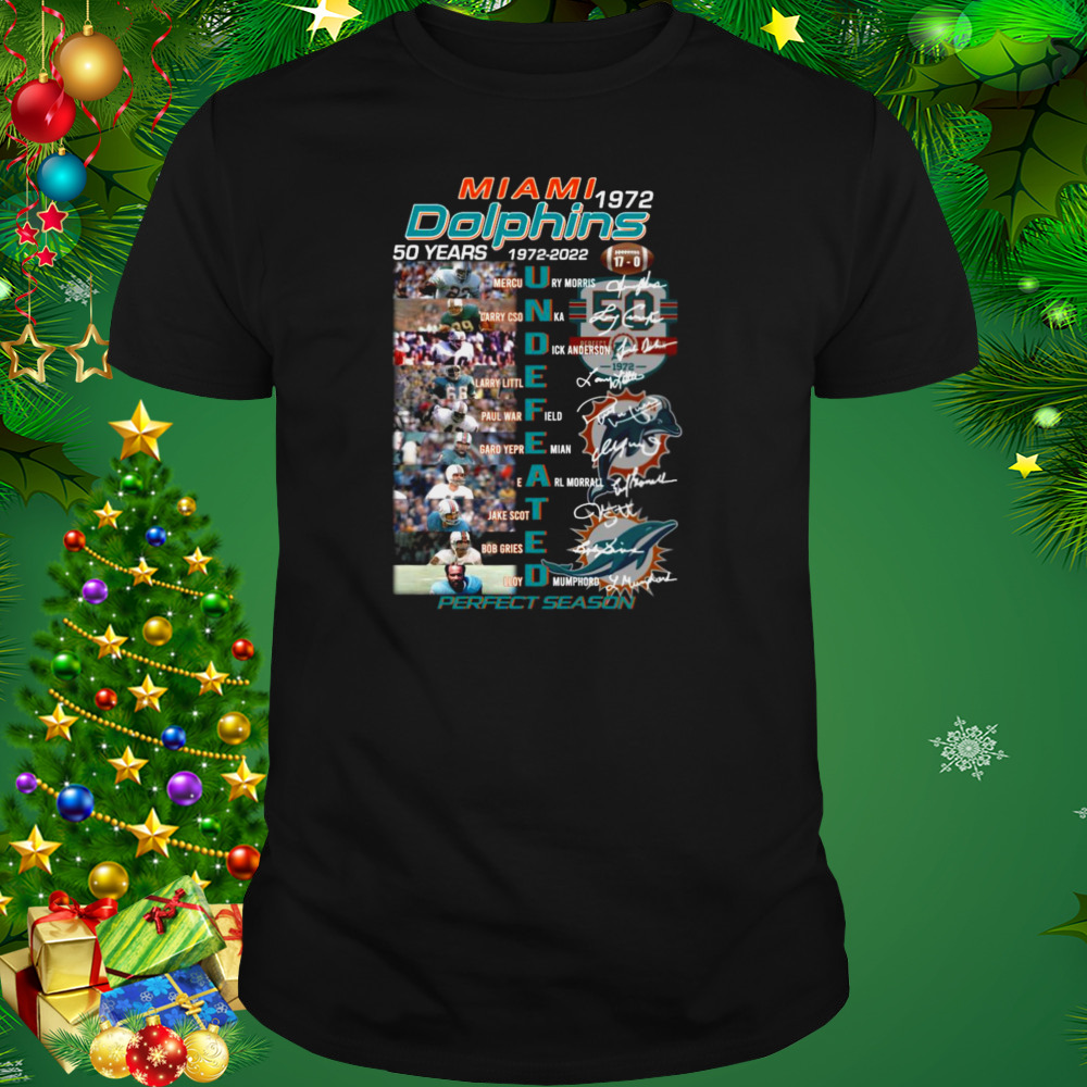 Miami Dolphins 50th Anniversary 1972 Perfect Season Shirt Gifts