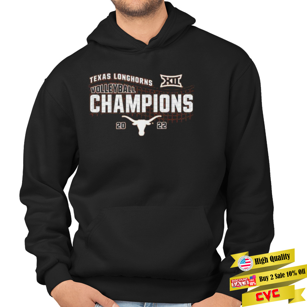 Texas Longhorns Blue 84 2022 Big 12 Women’s Volleyball Conference Champions Locker Room Shirt 4 Hoodie
