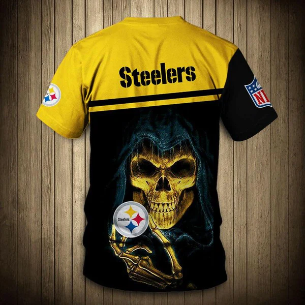 Pittsburgh Steelers Skull 3D T-Shirt