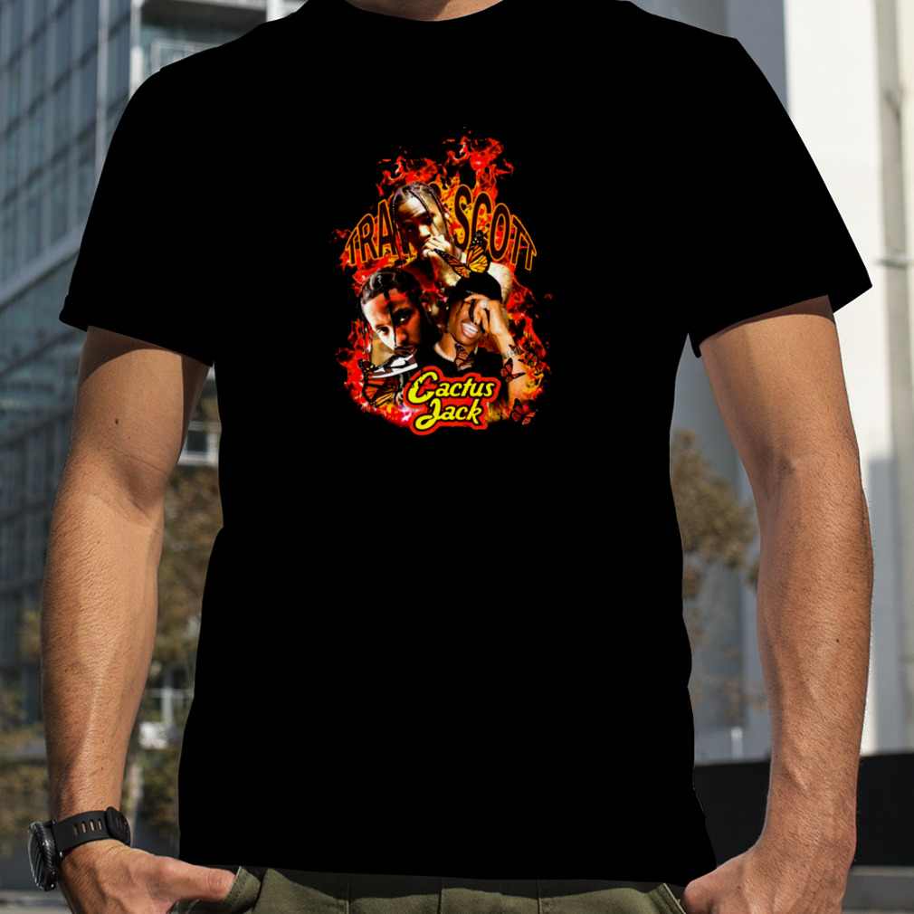 Cactus Jack Travis Scott In Flames shirt