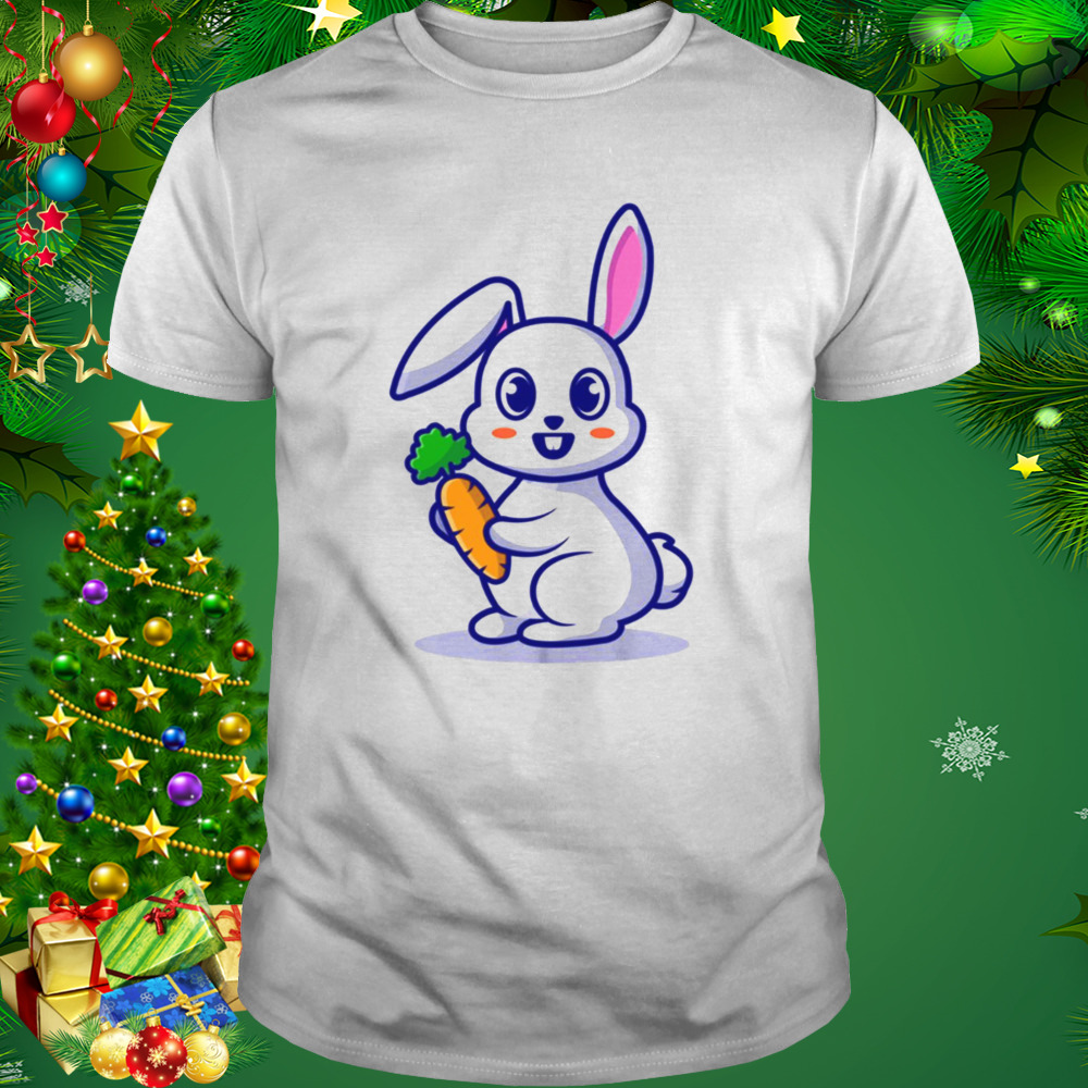 Cute Bunny Holding Carrot Funny shirt