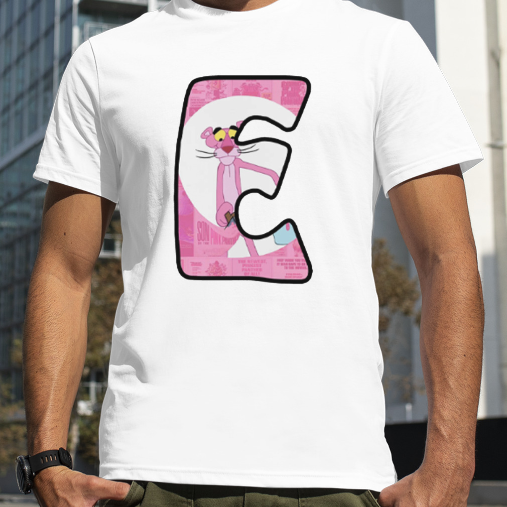 Pink Panther Design Letter E shirt