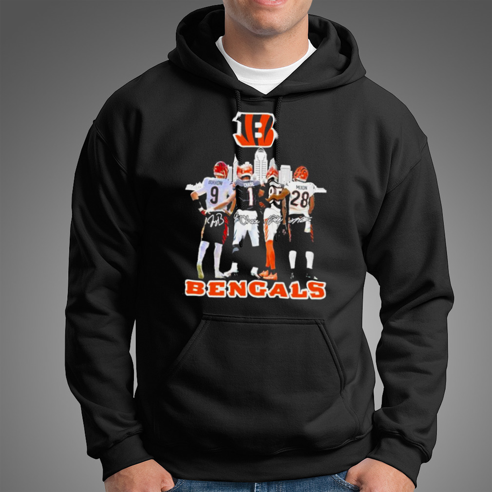 Cincinnati Bengals Burrow Higgins Mixon Chase Santa Hat Abbey Road  signatures shirt, hoodie, sweater, long sleeve and tank top