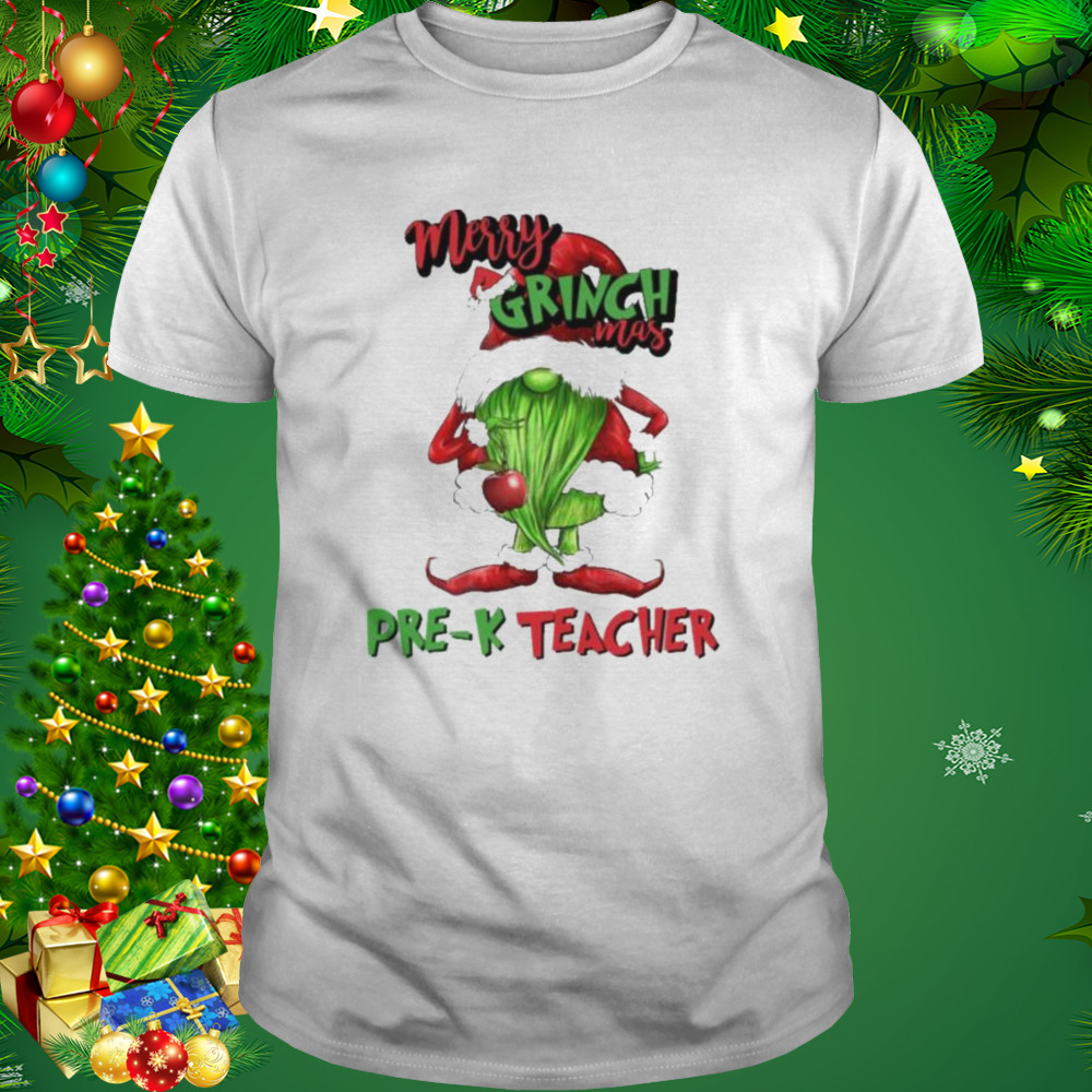 Merry Grinchmas Pre-K Teacher 2022 christmas shirt