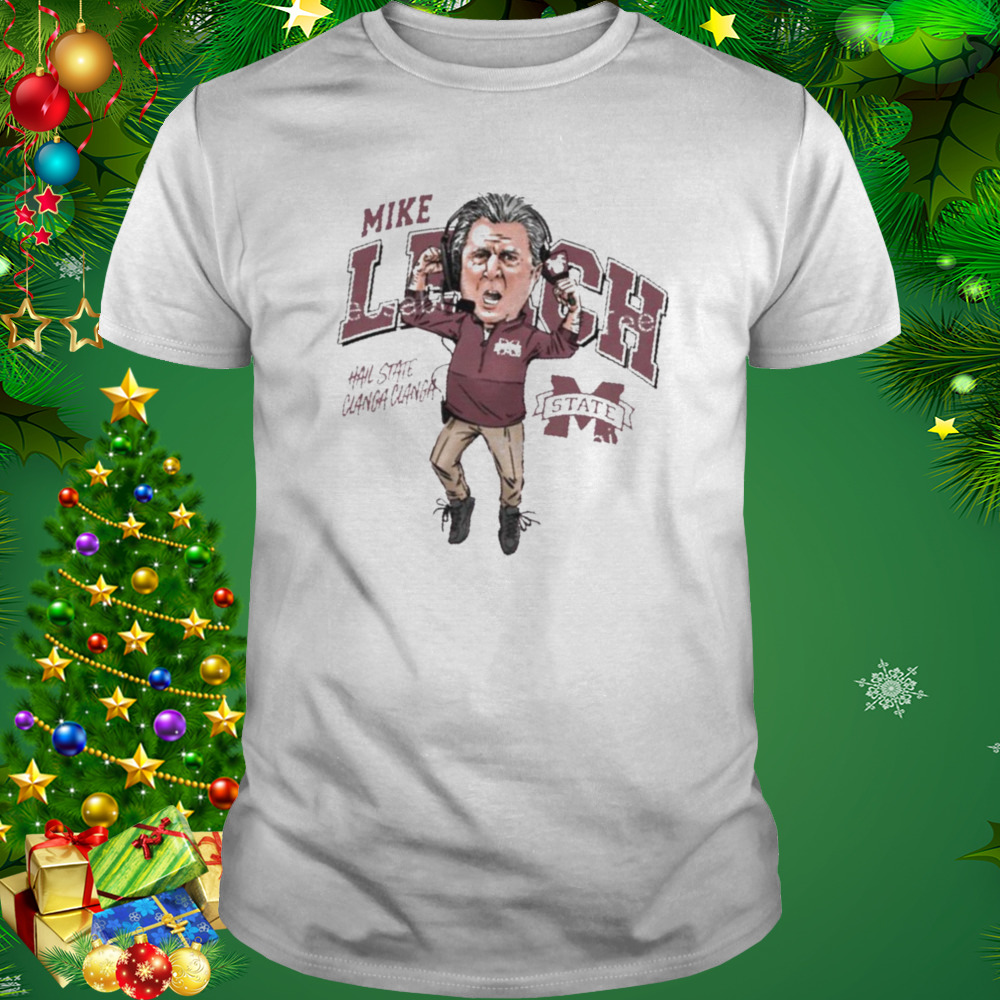 Mike leach caricature mississippI state university collection t-shirt