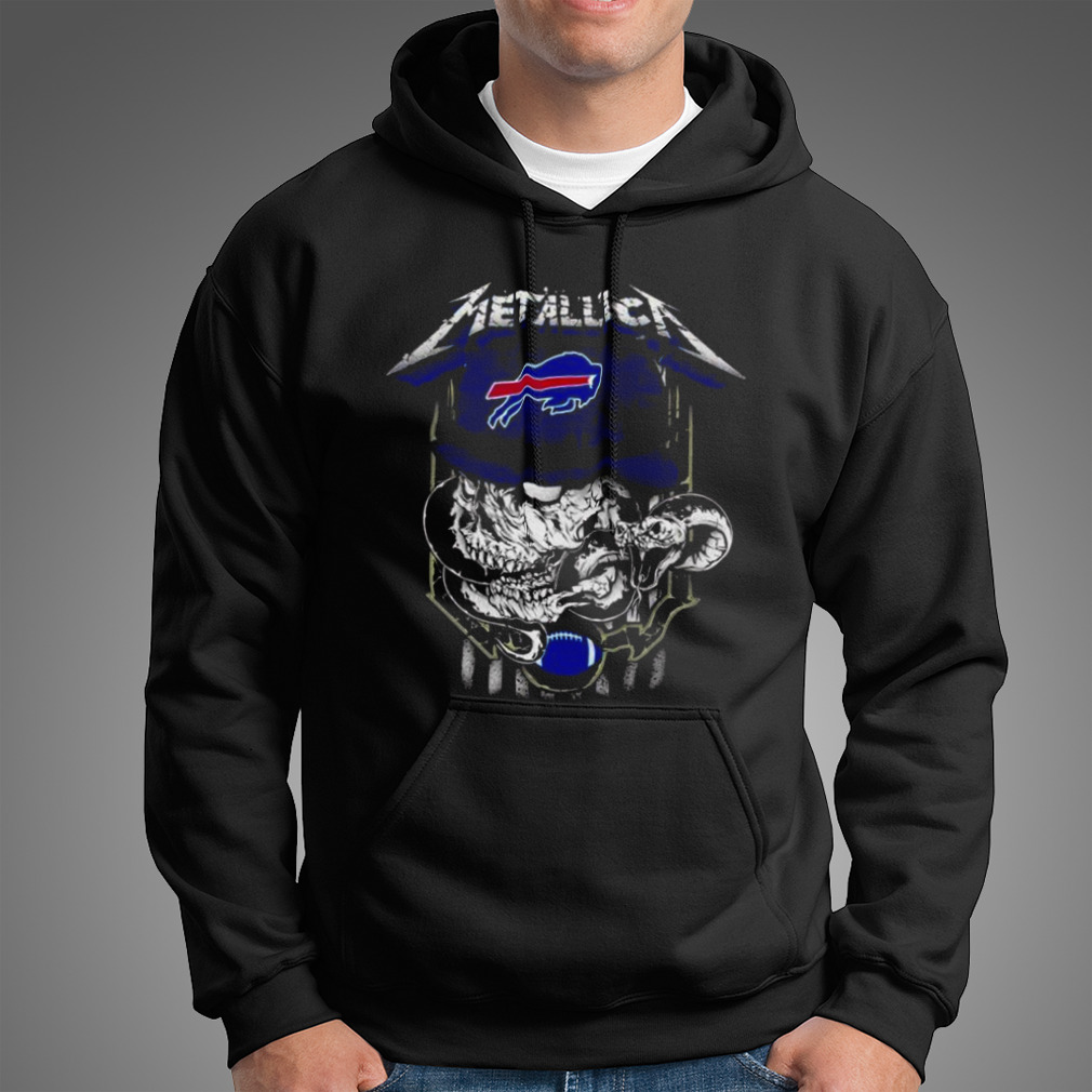 Official Metallica Skull Snake Buffalo Bills Logo NFL Shirt