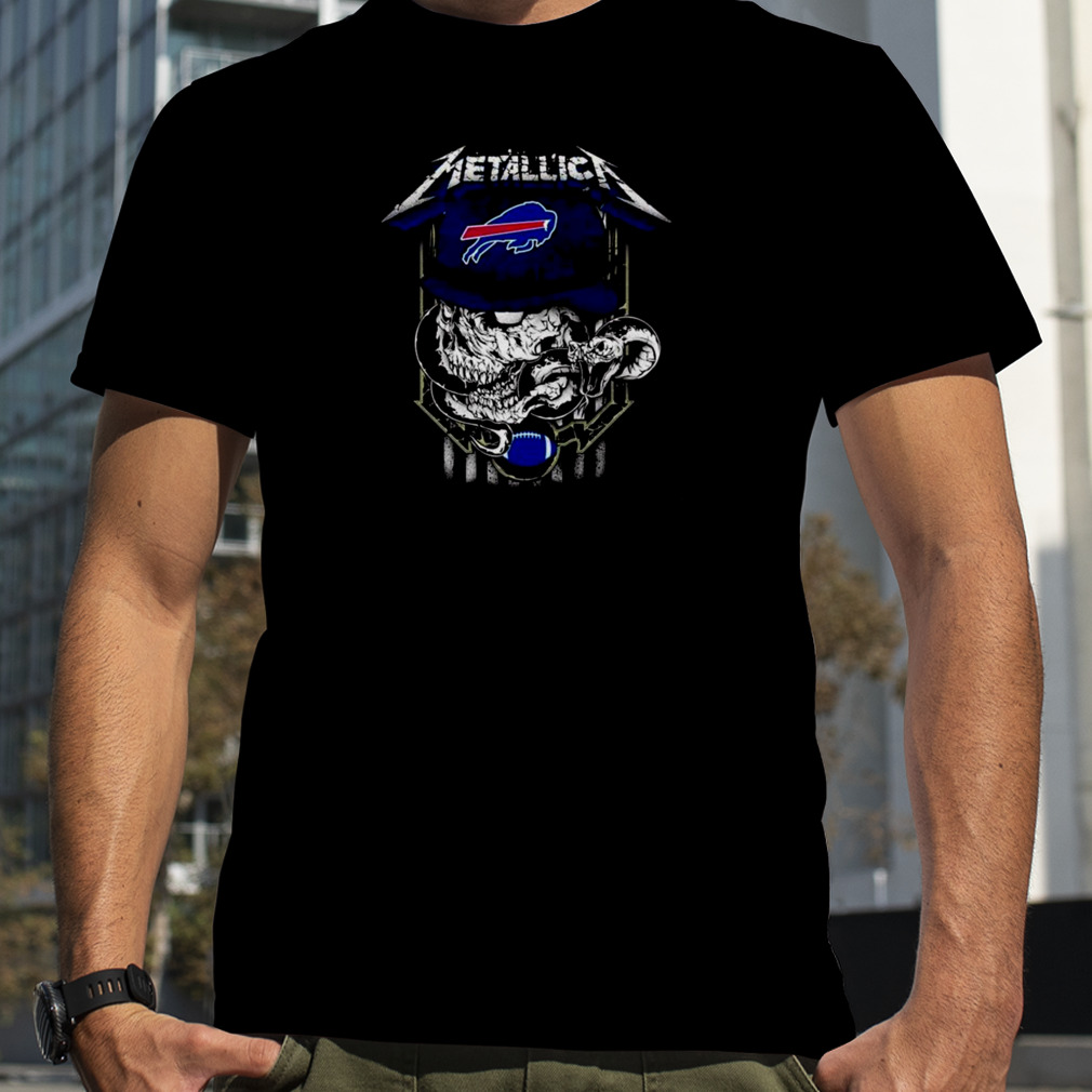 Official Metallica Skull Snake Buffalo Bills Logo NFL Shirt