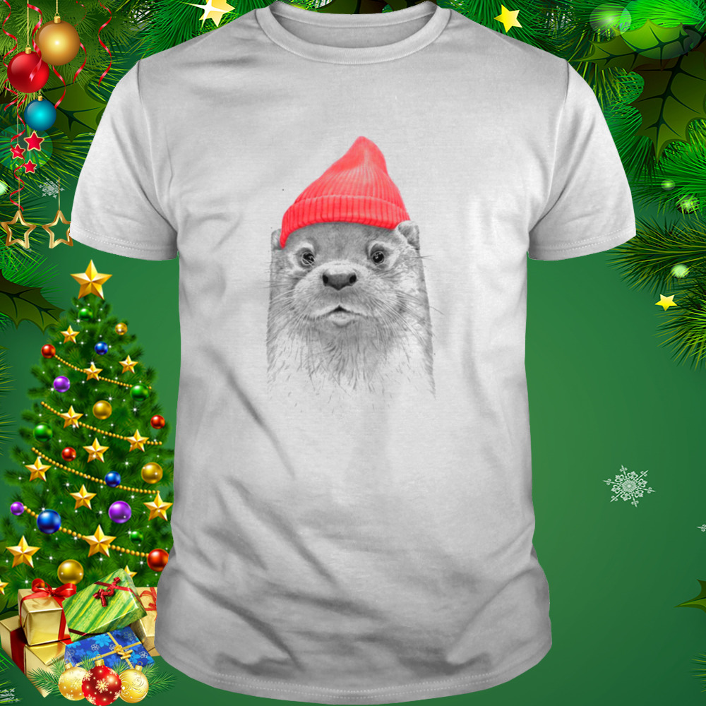 Sea Otter And Red Hat For Christmas shirt