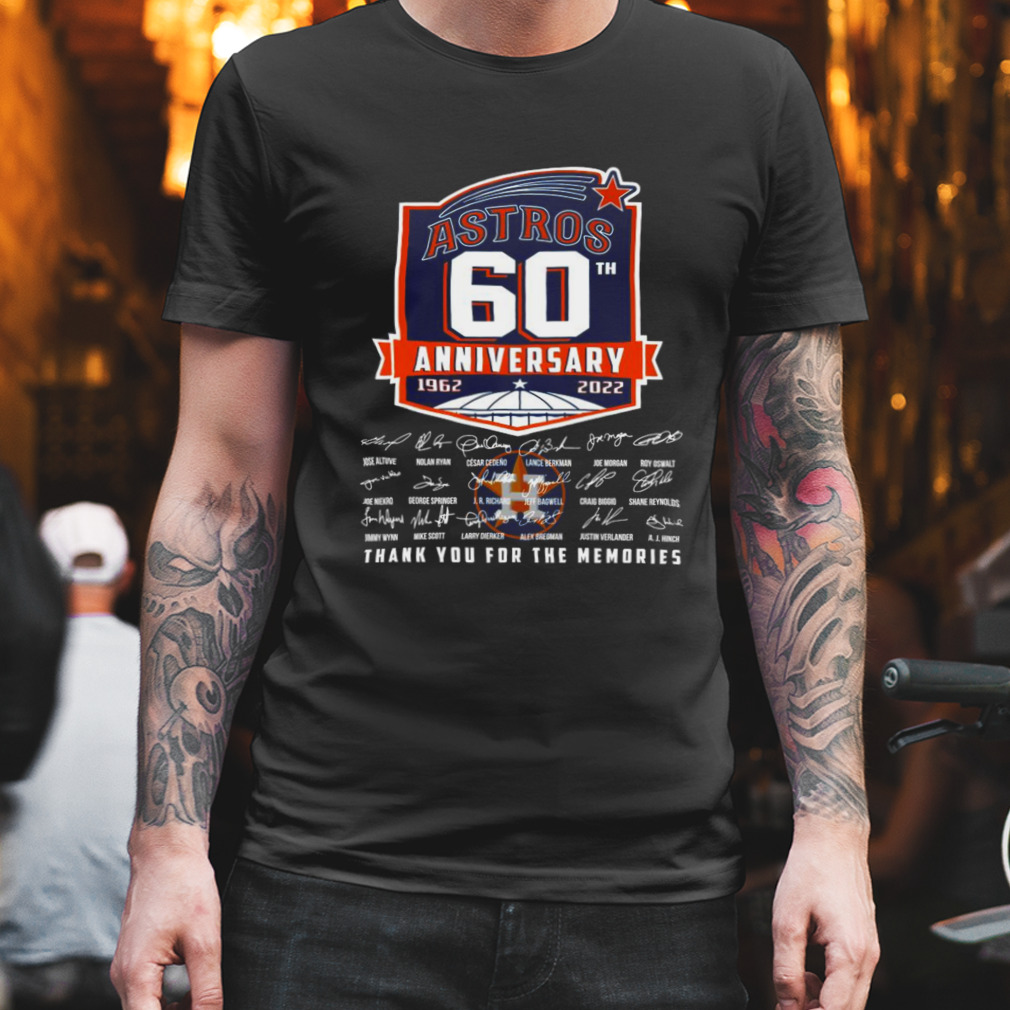 Houston Astros 60th anniversary 1962 2022 signatures thank you for the memories shirt