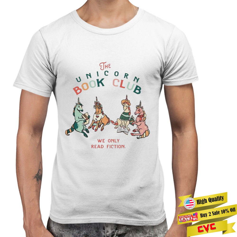 the Unicorn Book Club We Only Read Fiction Shirt 2 Premium Men T-shirt