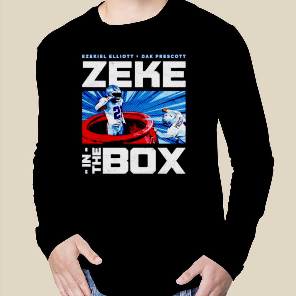 dallas Cowboys Ezekiel Elliott vs Dak Prescott Zeke in a box shirt