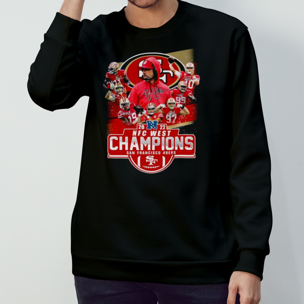 San francisco 49ers champions 2022 nfc west signatures shirt