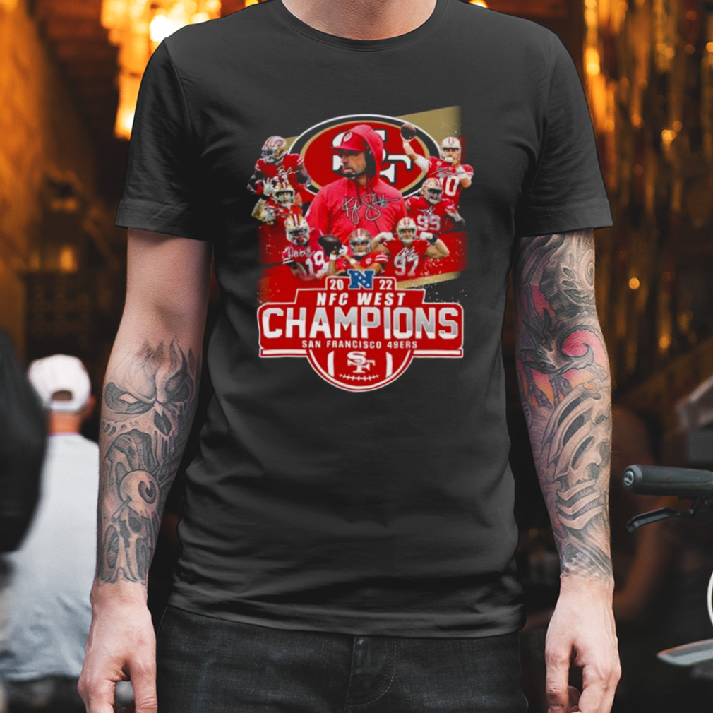 2022 NFC west Champions San Francisco 49ers signatures shirt