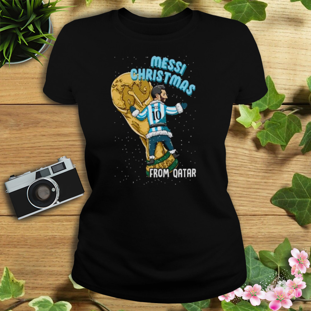 Chibi Messi Christmas From Qatar World Cup 2022 Argentina shirt 2 Women's tshirt
