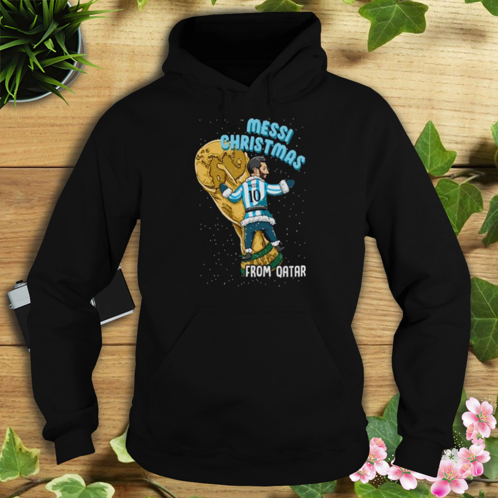 Chibi Messi Christmas From Qatar World Cup 2022 Argentina shirt 4 Hoodie tshirt
