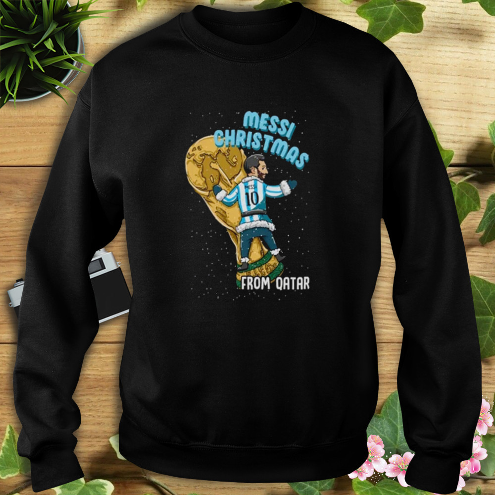 Chibi Messi Christmas From Qatar World Cup 2022 Argentina shirt 5 Sweat tshirt