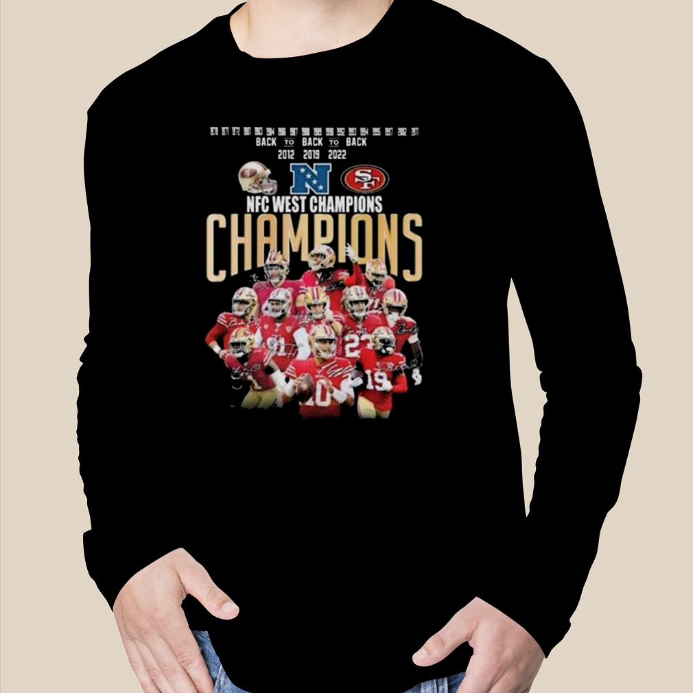 2022 NFC west Champions San Francisco 49ers signatures shirt