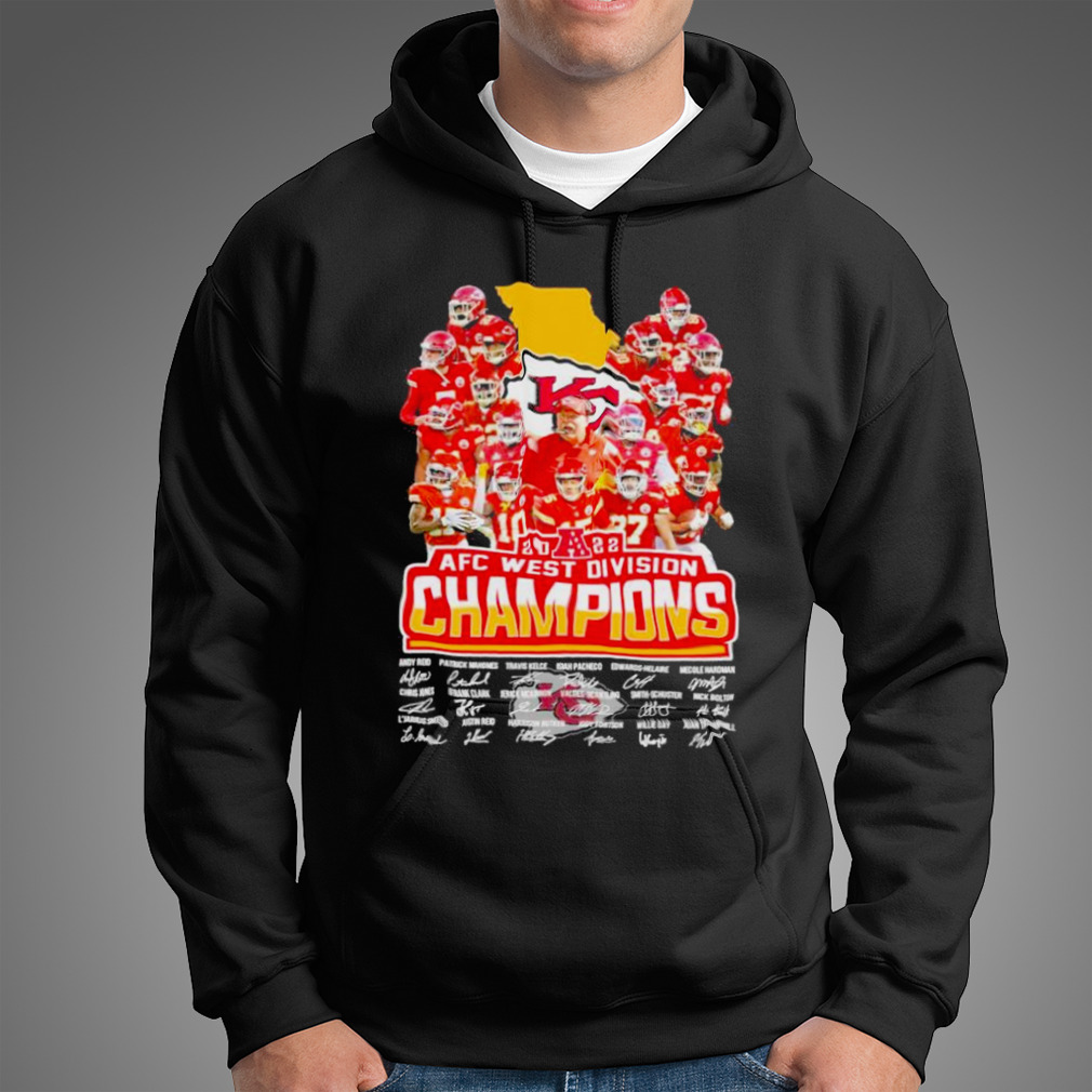 Kansas City Chiefs Back To Back 2022 AFC West Champions Signatures Shirt,  hoodie, longsleeve tee, sweater