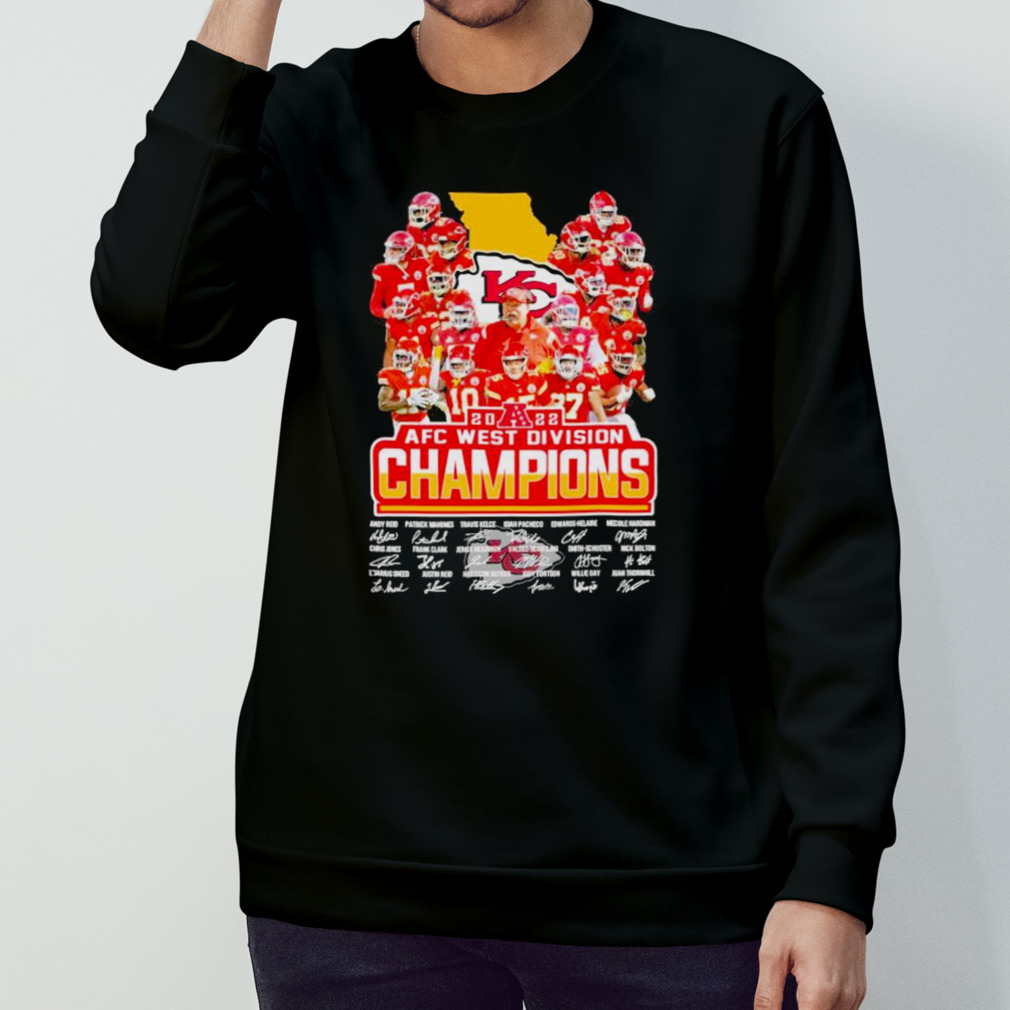 2022 Kansas City Chiefs AFC west division Champions signatures shirt,  hoodie, sweater, long sleeve and tank top