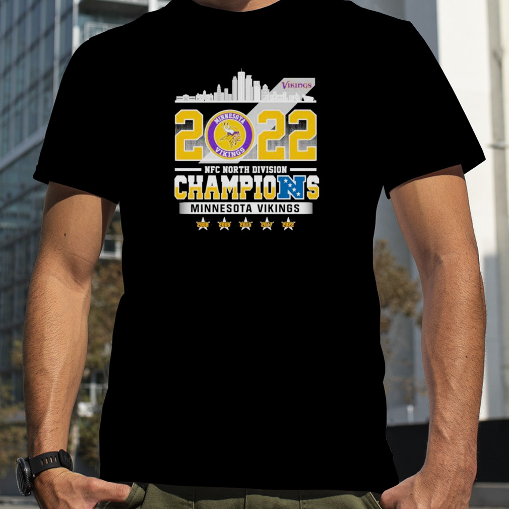 Minnesota Vikings City 2022 NFC North Division Champions 2008-2022 T-shirt  - Kaiteez