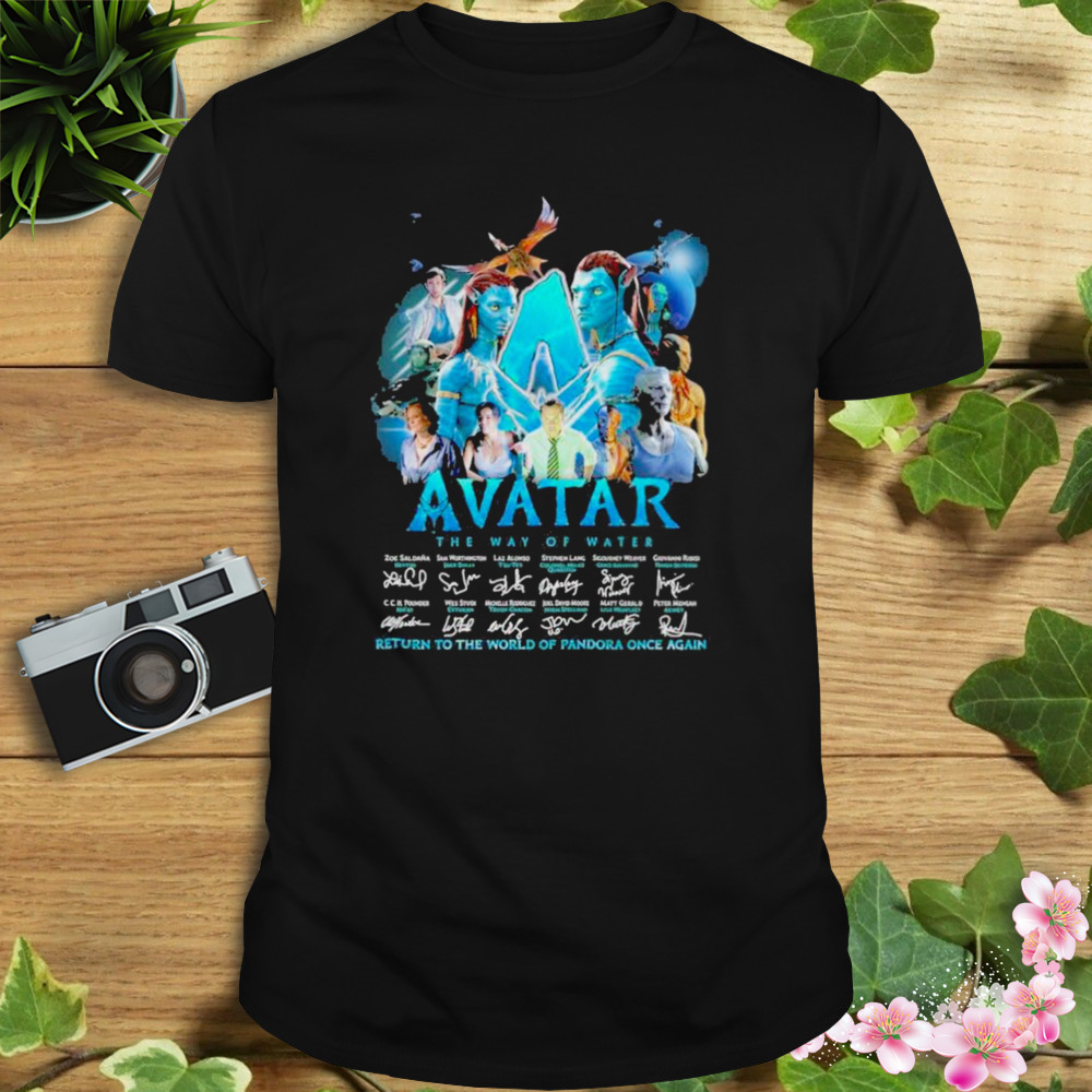 Avatar The way of water 2022 return to the world of Pandora once again signatures shirt