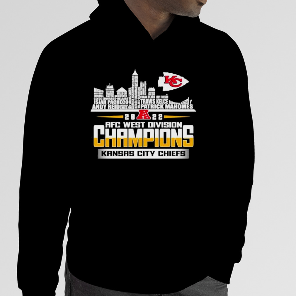 Kansas City Chiefs Player Name Skyline Afc West Division Champions 2022  shirt, hoodie, sweater and long sleeve