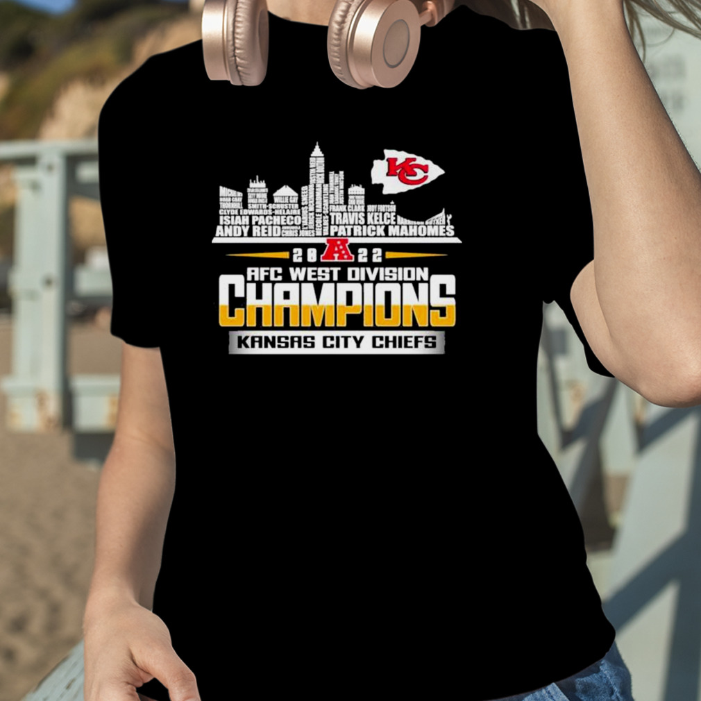 Kansas City Chiefs Player Name Skyline Afc West Division Champions 2022  shirt, hoodie, sweater and long sleeve