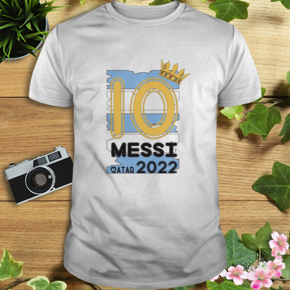 King Messi 10 Qatar 2022 World Cup champs shirt