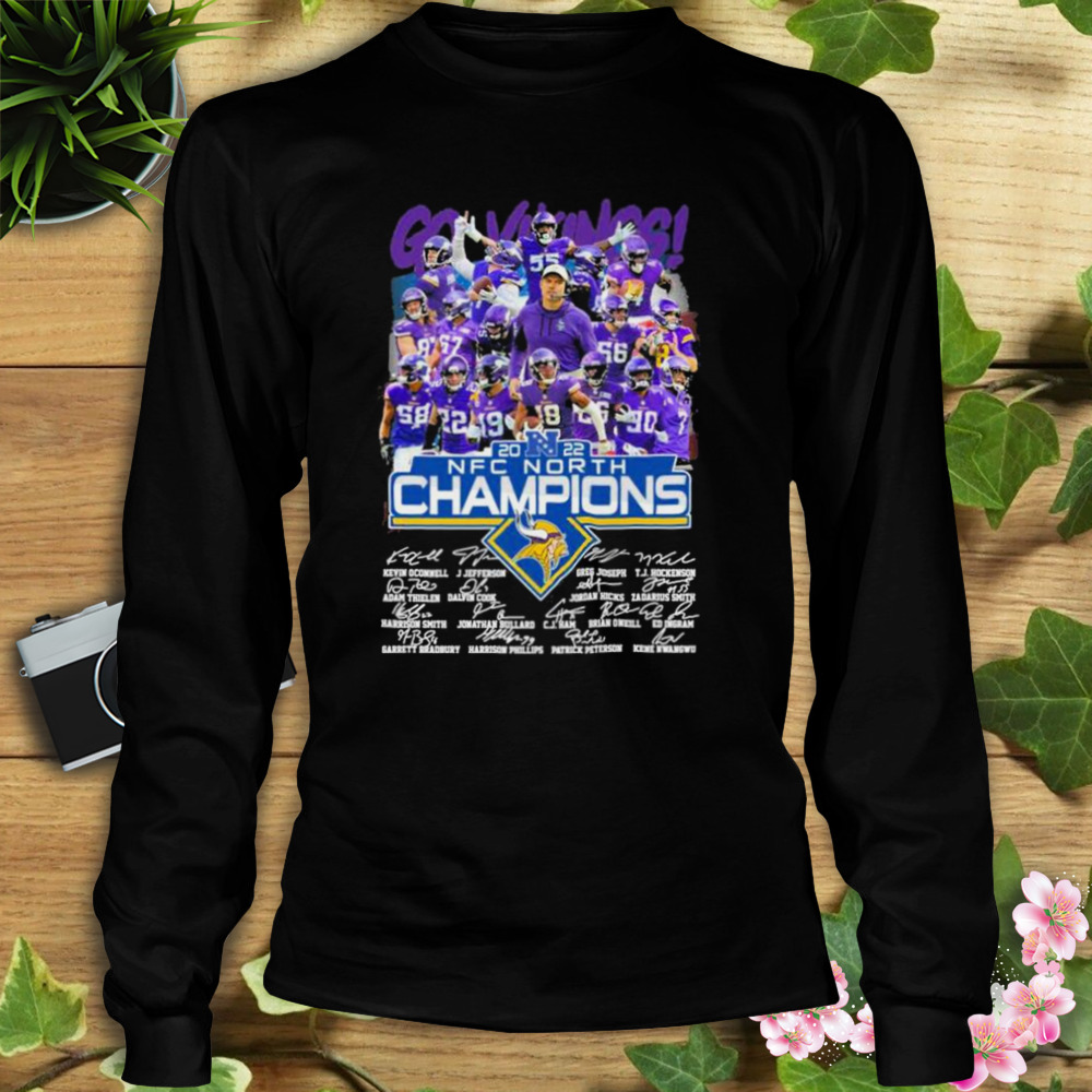 Minnesota Vikings 2022 NFC North Champions signatures shirt