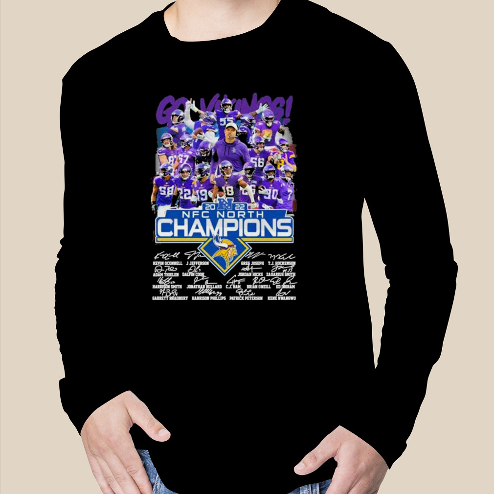 Minnesota Vikings 2022 NFC North Champions signatures shirt