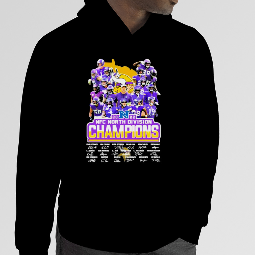 Minnesota Vikings 2022 North Division Champions Signatures Shirt