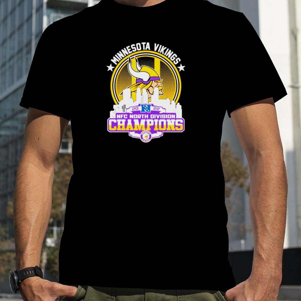 2022 NFC North division champions Minnesota Vikings skyline T-Shirt -  Peanutstee