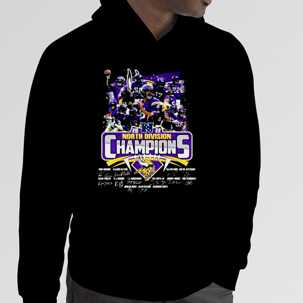 Minnesota Vikings 2022 North Division Champions Signatures Shirt