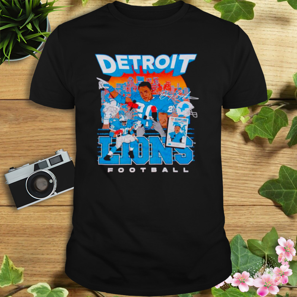 barry Sanders Detroit Lions football signature shirt