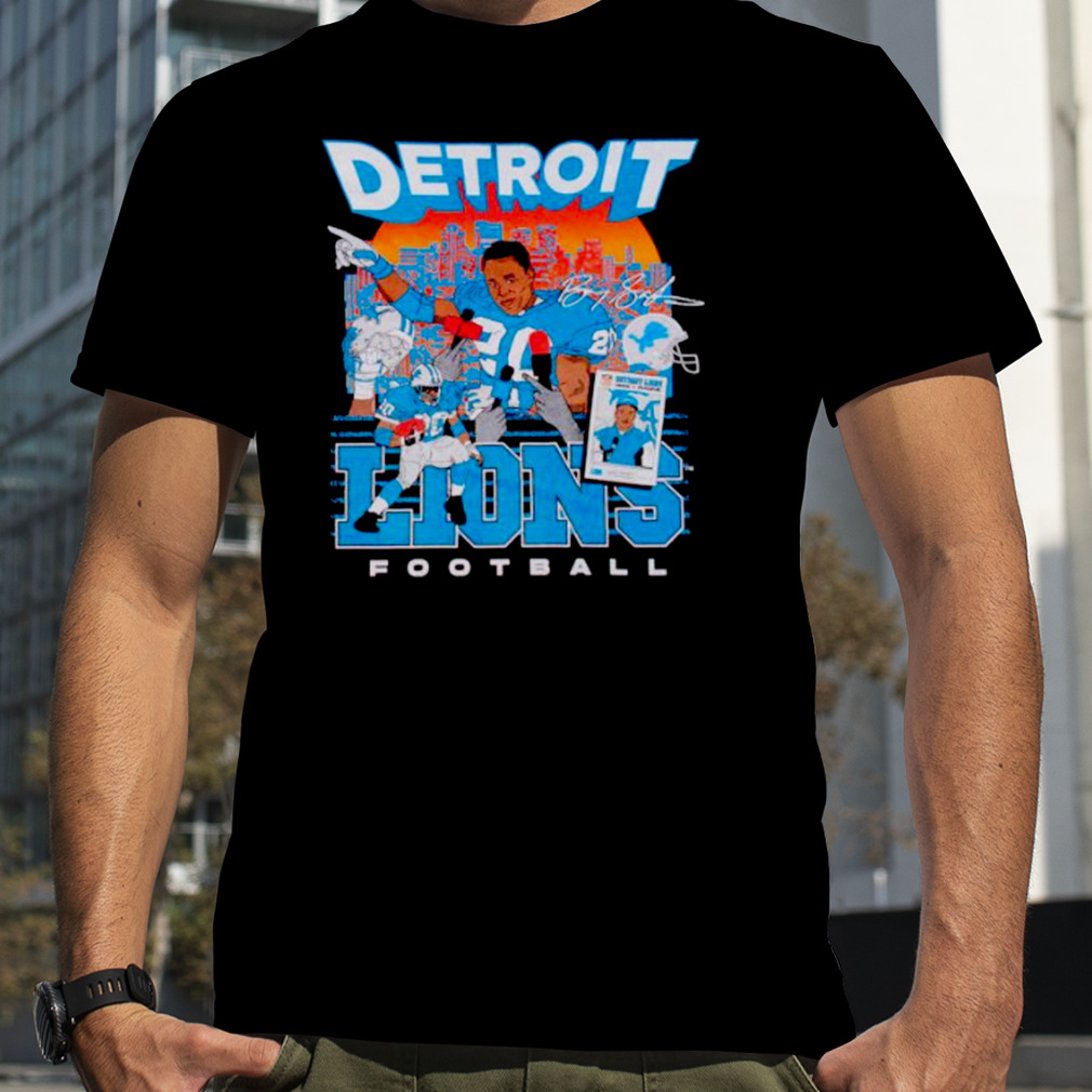 barry Sanders Detroit Lions football signature shirt