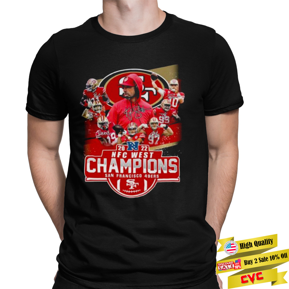 2022 NFC west Champions San Francisco 49ers signatures shirt