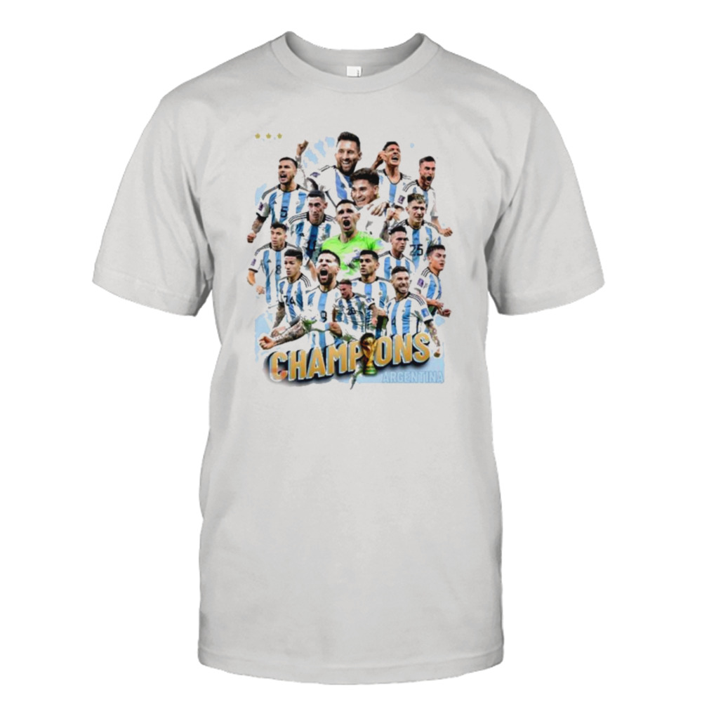 Argentina Football 2022 World Cup Qatar Champions Lionel Messi Shirt