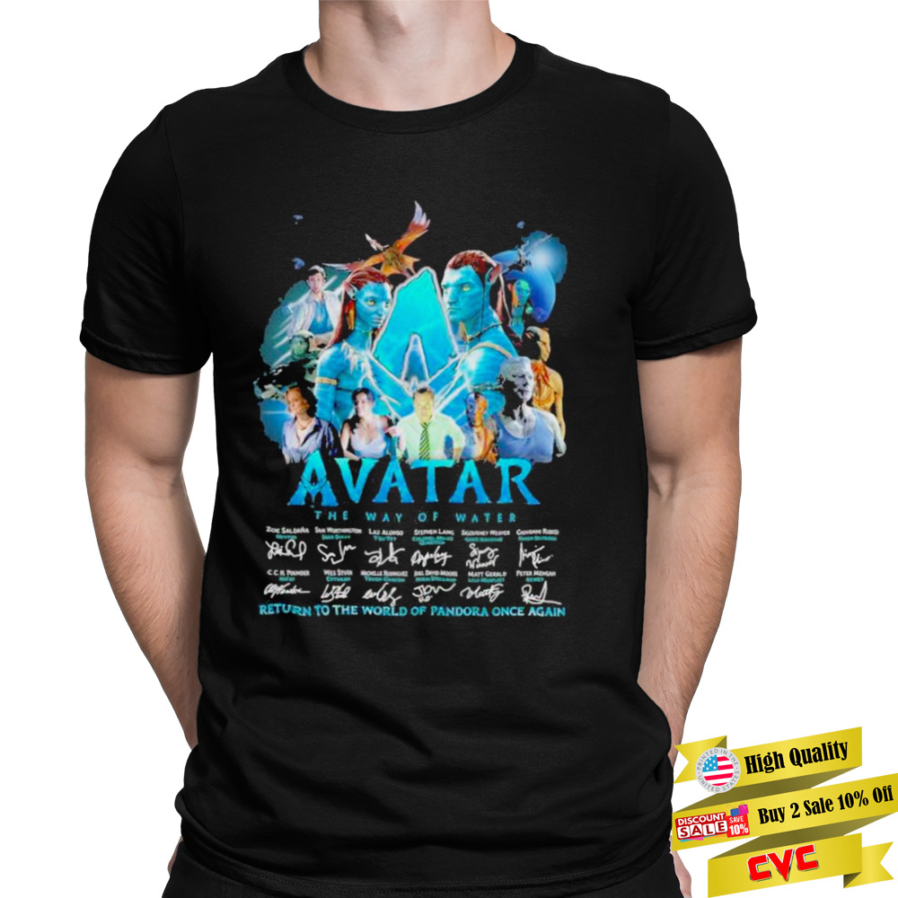 Avatar The way of water 2022 return to the world of Pandora once again signatures shirt