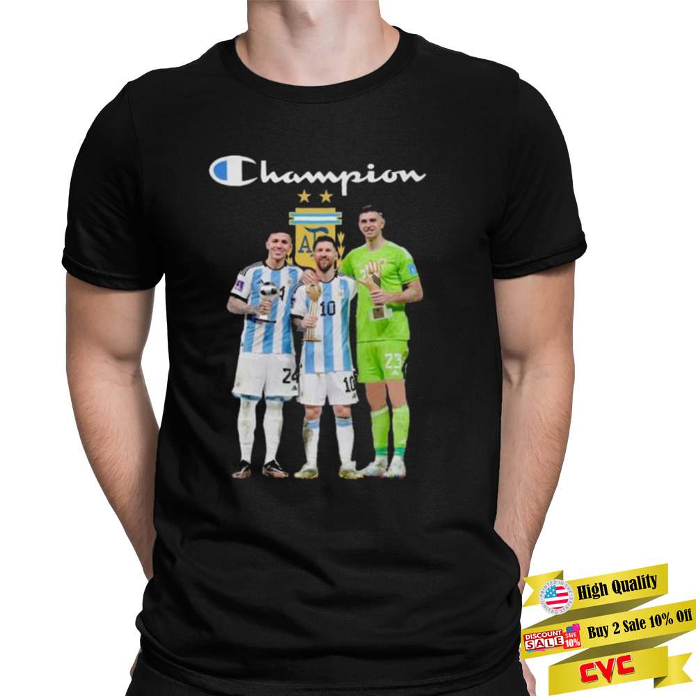 Champions Argentina Enzo Fernandez Lionel Messi Emiliano Martínez shirt