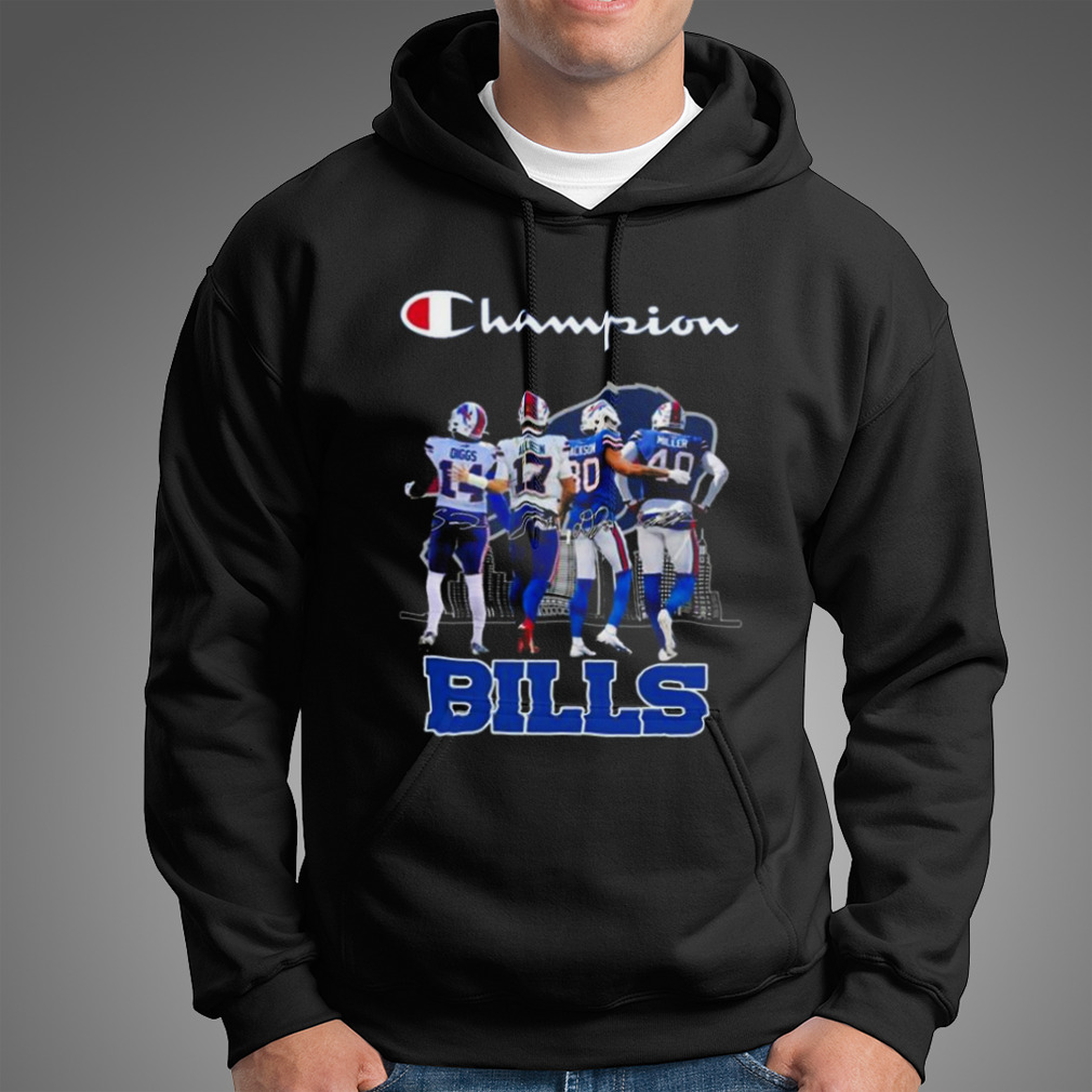 Stefon Diggs Josh Allen Dane Jackson and Devin Singletary Buffalo Bills  signatures shirt - Dalatshirt