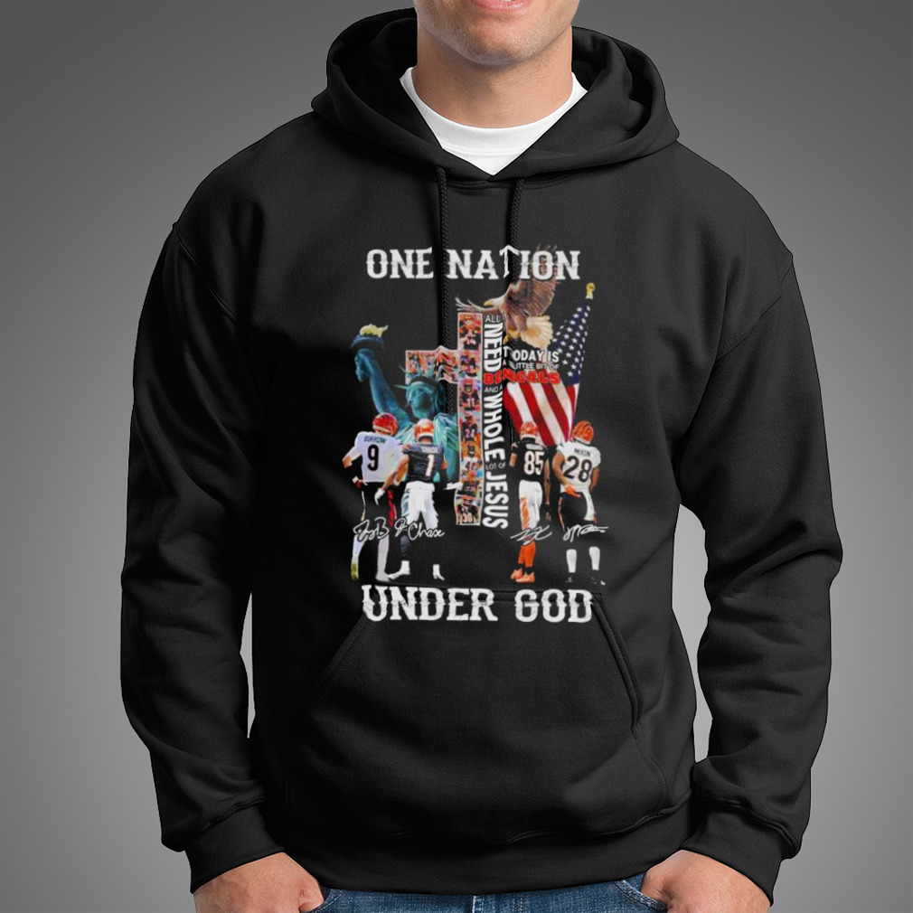 Funny Cincinnati Bengals One Nation Under God Signatures American Flag Shirt,  hoodie, sweater, long sleeve and tank top