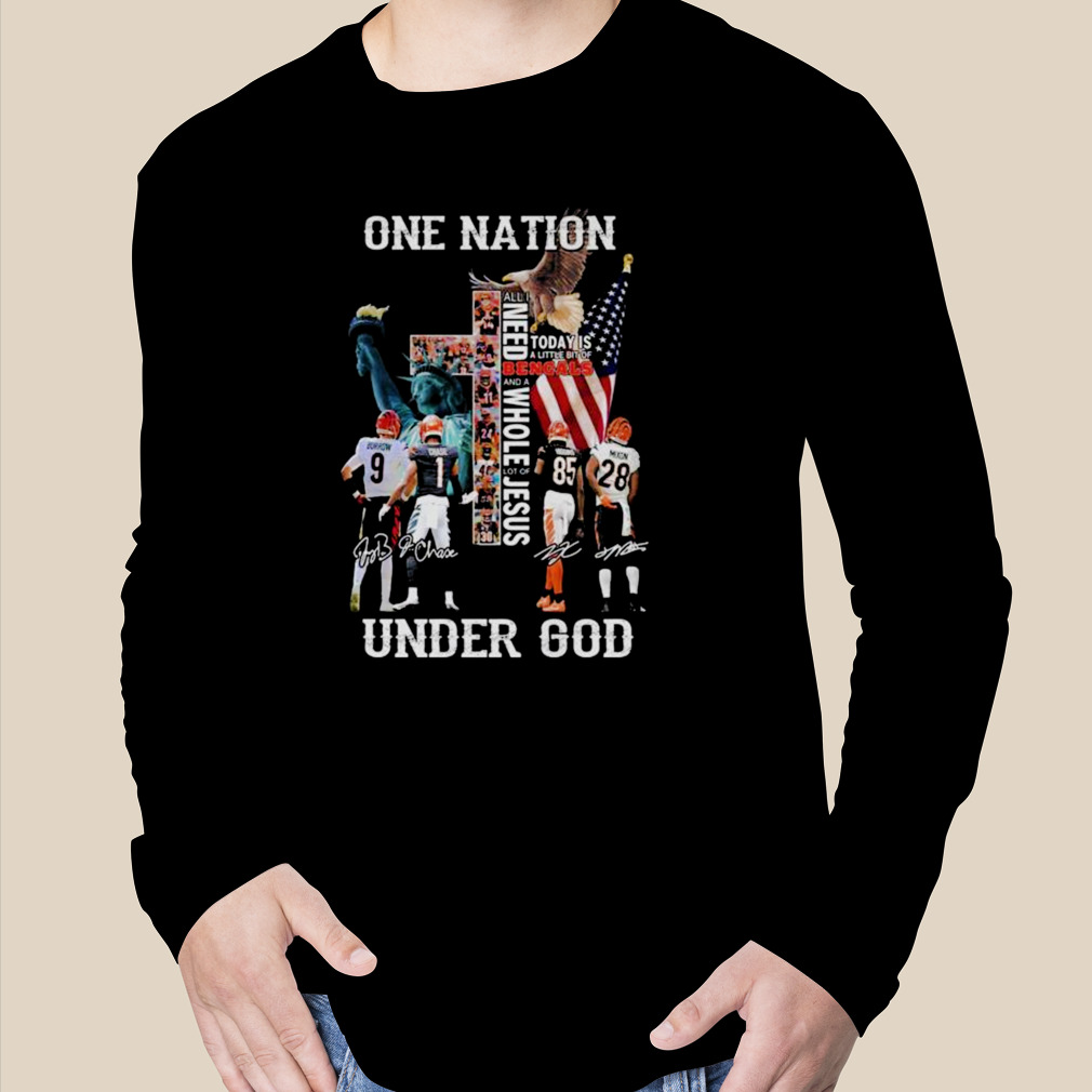 Cincinnati Bengals one nation under God signatures shirt, hoodie