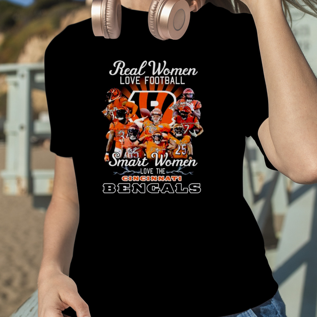 Cincinnati Bengals real women love baseball smart women love the Cincinnati  Bengals signatures 2023 shirt - Wow Tshirt Store Online