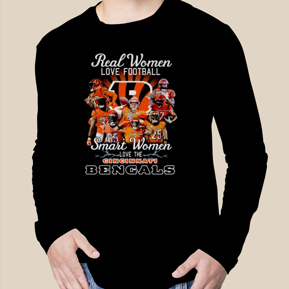 Cincinnati Bengals real women love baseball smart women love the Cincinnati  Bengals signatures 2023 shirt - Wow Tshirt Store Online